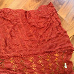 Kori America Open Knit Fringe Cardigan Shawl Cover Up Rust M L boho hippie light Orange Size undefined Photo 2