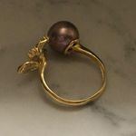 Boutique AAA 10.5mm Custom Made Genuine Pearl Clover Ring Photo 3