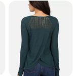 Lucky Brand  Sea Moss Lace Mixed Thermal Top $68 EUC M Photo 7