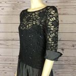 JS Collections JS COLLECTION  Navy Sequin Lace Sleeve Drop Waist Evening Gown size 14 Photo 4