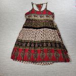 Jayli Dress Womens S Red Black Elephant Paisley Open Back Festival Beach Boho Tan Photo 14