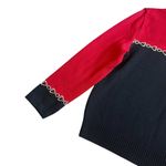 St. John Sport By Marie Gray Red Black Clock Turtleneck Sweater Pullover Small Photo 8