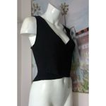 JustFab  Black Ribbed Knit V-Neck Wrap Front Sweater Tank Top XXL Photo 4