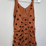 Anthropologie Polka Dot Ruched Midi Dress Photo 4