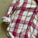 American Eagle  Boyfriend Fit Flannel Plaid Button Down Oversized Shirt XS VEUC Photo 2