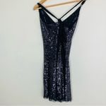 Intimately Free People sequined “gold rush” tie back silver mini dress. Small Photo 5
