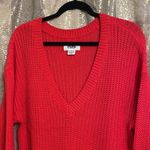 PINK - Victoria's Secret PINK Victoria’s Secrwt bright red open knit oversized sweater, size s, GUC Photo 1