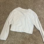 Altar'd State White long sleeve crop sweatshirt with crew neck and relaxed fit Photo 2