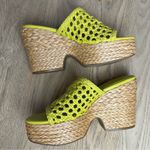 Marc Fisher  Hollis Platform Mule Espadrille Sandal Yellow Chartreuse Women’s 10 Photo 6