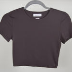Babaton Aritzia  Contour Crew Cropped Tee Rich Mocha Brown Photo 0