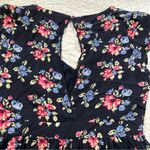 Forever 21  Junior Navy Blue Floral  Short Sleeve Mini Dress with Side Zipper Photo 11