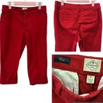 st. john's bay  Red Cotton Spandex Blend 4 Pocket Cropped Pants Womens 6 Photo 1