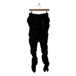 Labijou  Black Shiny Ruched Jogger Pants Womens L Retro Y2K Streetwear Photo 1