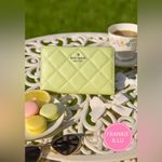 Kate Spade Quilted Leather Wallet • Pastel Green Zip & Snap Bifold • NWT Photo 2