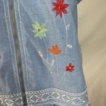 draper's & damon's Draper’s & Damon’s Blue Vest Grandmacore Embroidered Flowers Fringe Hem LP Photo 11