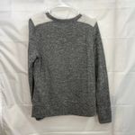 Lou & grey women's gray crocheted crewneck pullover casual lounge sweatshirt S Photo 5