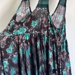 Free People  Racerback Top / Tunic Black and Green with Lace Photo 9