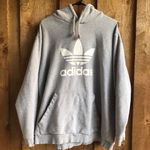 Adidas Logo Oversized Gray Hoodie Sweatshirt Photo 0