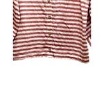 Rachel Zoe  Striped Linen Button Down Blouse Burgundy Size M Coastal Bohemian Photo 4