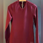 Nobull NWT V-Neck Long Sleeve Waffle Women's Sweatshirt - XS - Wine (Red) Photo 2