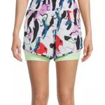 Avia Running Shorts with Bike Liner Multicolor Scribble Print Womens Large Photo 2