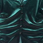 Adrianna Papell  Blazer Velvet Women 8 Ruched‎ Buttons Evening Gothic Deep Green Photo 4