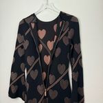 Ted Baker  Uzeniaa Glitter Heart Knit Swing Dress Black Rose Gold Metallic 0 Photo 13