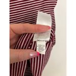 Old Navy Shirt Womens Medium Boat Neck Tee Burgundy White Striped Short Sleeve Photo 4