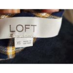 Loft Blue Yellow Plaid Puff Sleeve Swing Long Sleeve Casual Top Blouse Size XS Photo 7