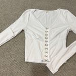 Moa Moa  White Long Sleeve Blouse with Button Detail Photo 0