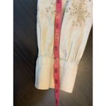 Tahari  Linen Blend Shirt Blouse Womens‎ Large Neutral Embroidered Church Office Photo 12