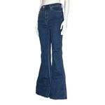 Judy Blue  High Rise Flare Medium Dark Wash Jeans Tummy Control Raw Hem Sz 7 28 Photo 2