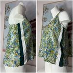 Clover Canyon Green Blue Leaf Semi Sheer Sequins Tank Top Blouse Shirt Sz Small Photo 2