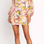 Mac Duggal  Sequin Floral V-Neck Long Sleeve Mini Dress Style 55798 Size 10 NWT Photo 0