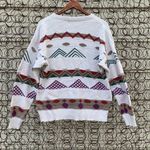 London Fog Vintage 90s geometric stripe sweater LARGE Photo 5