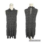 Rielle Ruffle Mock Neck Mini Tent Black Grey White Party Dress Size XL Photo 1