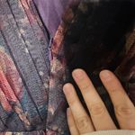 Marchesa Notte Dark Purple Sheer Rose Floral Plunging V Photo 8