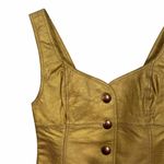 Free People  Goldie Mini Leather Dress Gold Size 6 Photo 7
