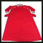 Jaclyn Intimates Intimate Appeal Red Plaid Trim Turtleneck Long Nightgown Dress L Petite NWOT New Photo 2