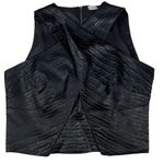 L'Agence L’AGENCE Black Faux Leather Crop Top Photo 4