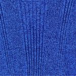 Reference Point Size Small V-Neck 1/2 Sleeve Ribbed Blue Sweater Vintage Photo 2