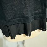 Rebecca Taylor  Women Black Lace 100% Linen Long Sleeve Blouse Size S Photo 2