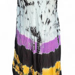 Mamta VTG Tye Dye  Embroidered Sleeveless Scoop Neck High Low Dress - One Size Photo 0