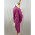 Elodie  Women's Size Medium Cropped Crewneck Pullover Sweater Bright‎ Orchid NWT Photo 3