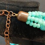 Blue glass beaded multi stand layering necklace Photo 6