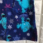Sesame Street  cookie monster in wonderland winter scrub top women's size M Photo 3