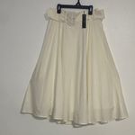 T Tahari  Ivory A-Line Skirt with Buckle Detail Photo 1