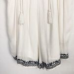 Forever 21  Womens Romper Medium Embroidered Tasseled Gauzy Boho Beachy Coastal Photo 5