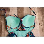 Shade & Shore  36B‎ High Thigh Green Floral 1pc Swim Lined Swimsuit S-M Photo 7