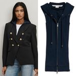 Veronica Beard  Hoodie Dickey Navy Blue Sz 00-14 Photo 1